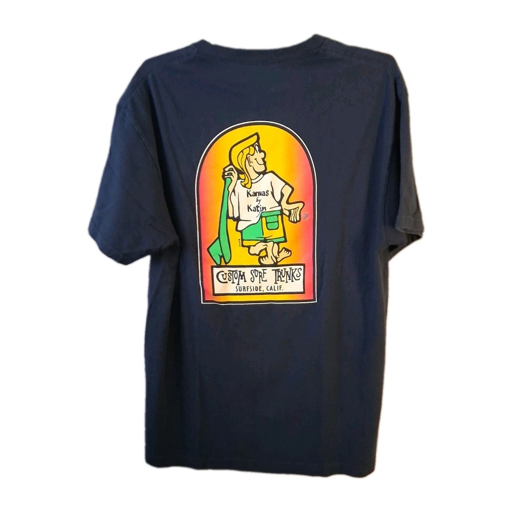 Kanvas By Katin Men's K-Man Graphic Blue Crew T-Shirt Made In USA Size Large